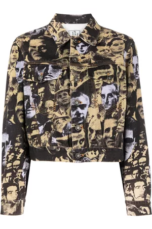 Jean Paul Gaultier Chaqueta vaquera con estampado de cara 1997