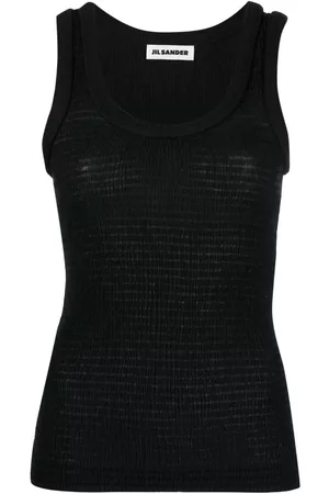 Jil Sander Top sin mangas fruncido