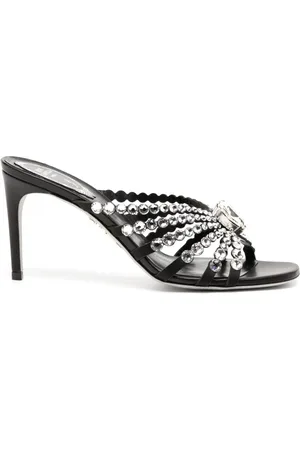 RENE CAOVILLA Mules con detalles de cristales y tacón de 90mm