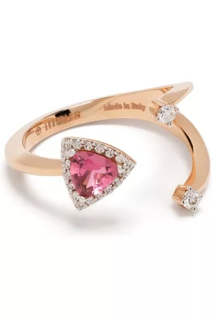 ANAPSARA Anillo Micro en oro de 18kt con diamante y turmalina
