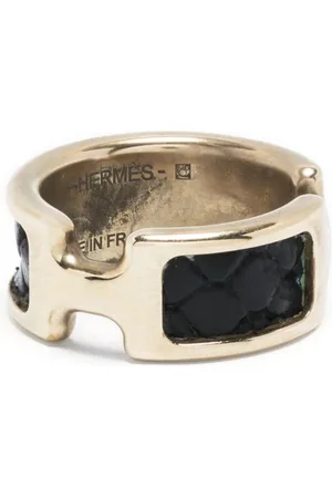 Hermès Anillo H con paneles cuero 2000 pre-owned
