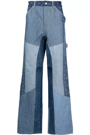 Marine Serre Vaqueros anchos con diseño patchwork
