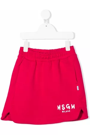 Msgm Falda midi con logo estampado