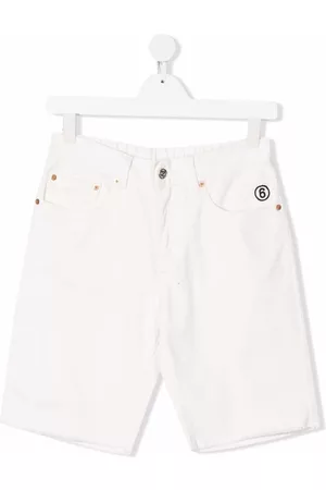 Maison Margiela Pantalones vaqueros cortos con logo bordado