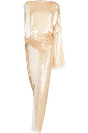 Rick Owens Vestido asimétrico con lentejuelas
