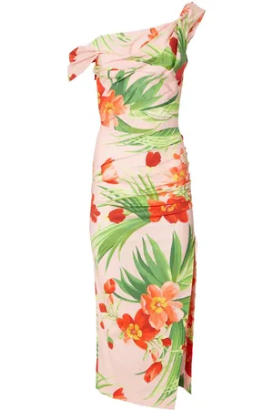 Carolina Herrera Vestido fruncido con estampado floral