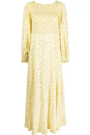ROTATE Vestido con hombros descubiertos y estampado floral