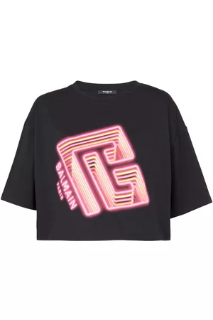 Balmain Camiseta corta con logo