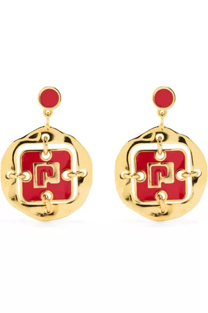 Paco rabanne Pendientes con placa de logo
