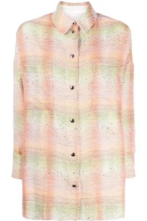 IRO Camisa a cuadros con efecto bouclé