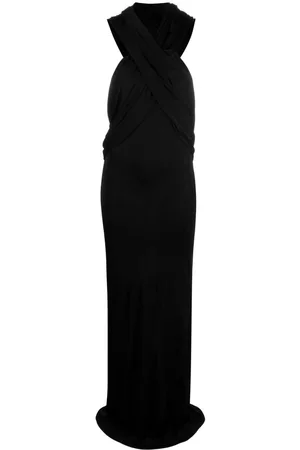 Saint Laurent Vestido con capucha drapeada