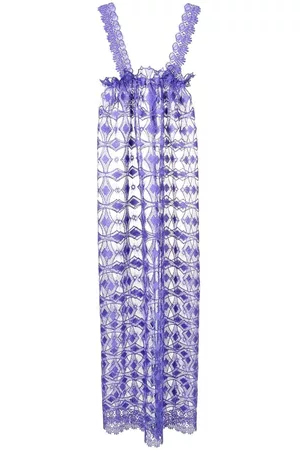 Olympiah Vestido sin mangas con encaje floral bordado