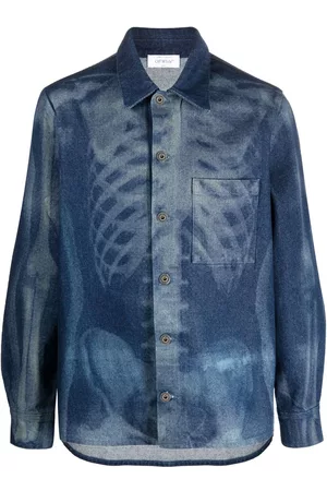 OFF-WHITE Camisa vaquera con estampado Tromple L