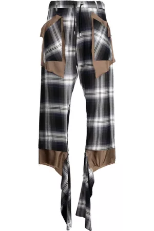 Sulvam Pantalones asimétricos con cuadros estampados
