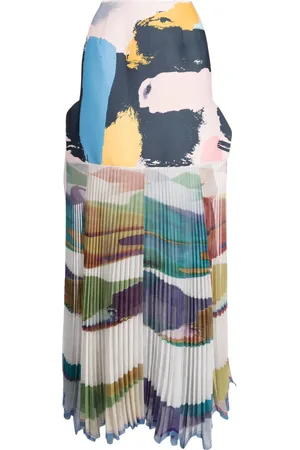 MATICEVSKI Falda Flagrant drapeada con motivo abstracto