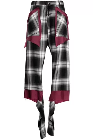 Sulvam Pantalones asimétricos a cuadros