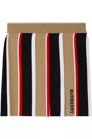Burberry Falda a rayas con logo bordado