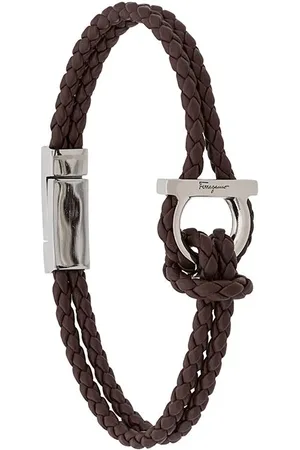 Salvatore Ferragamo Pulsera de cuero trenzada