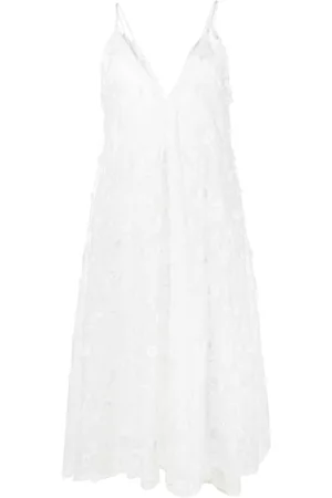 Agua by Agua Bendita Vestido midi con bordado floral