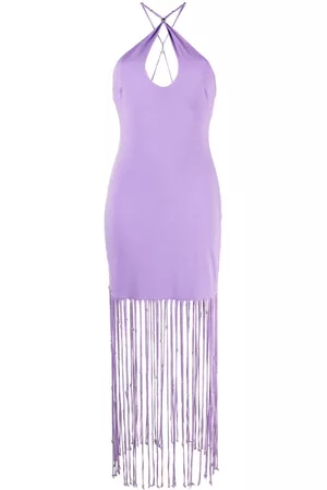 ROTATE Vestido con ribete de flecos