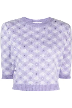 Alessandra Rich Top con apliques de strass