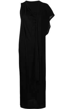 YOHJI YAMAMOTO Vestido largo drapeado asimétrico