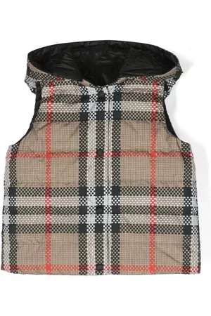 Burberry Chaleco reversible con capucha y motivo a cuadros