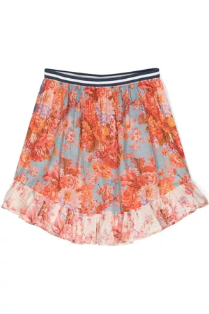 ZIMMERMANN Falda con estampado floral y detalle de volantes
