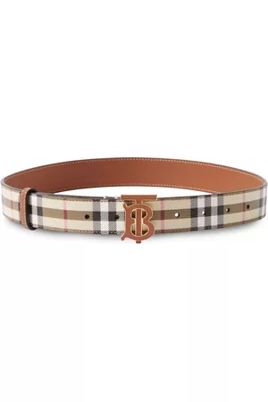 Burberry Cinturón con placa del monograma y cuadros