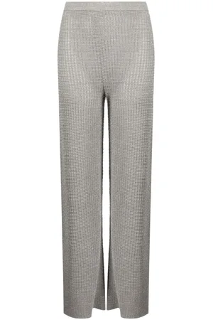Solid Pantalones de talle alto
