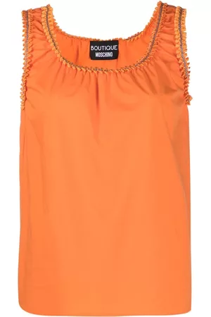 Moschino Top sin mangas con ribete de apliques