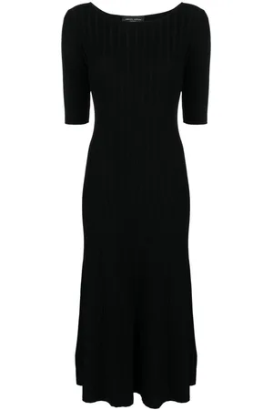 Roberto Collina Vestido midi de canalé