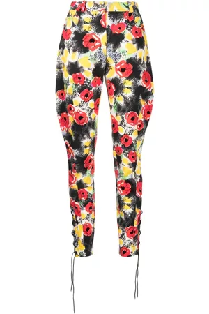 CHANEL Pantalones slim con estampado camellia 1997