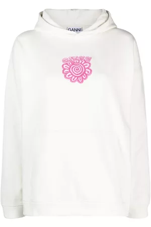 Ganni Sudadera con parche del logo y capucha