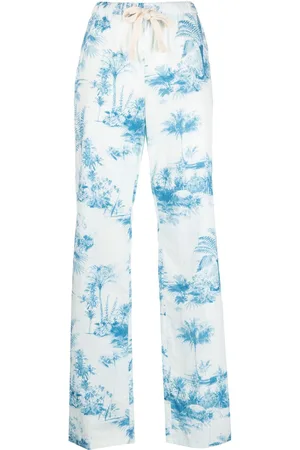 RED Valentino Pantalones acampanados con motivo de palmeras