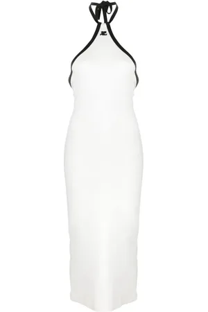 Courrèges Vestido con ribete en contraste