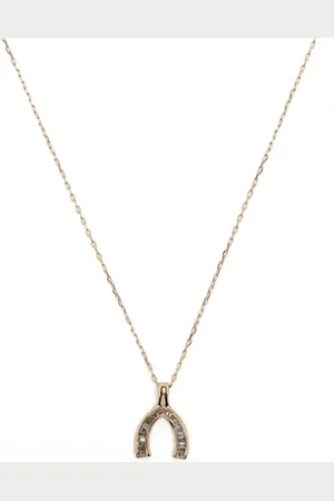 Adina Reyter Collar Wishbone en oro amarillo de 14 ct con diamantes