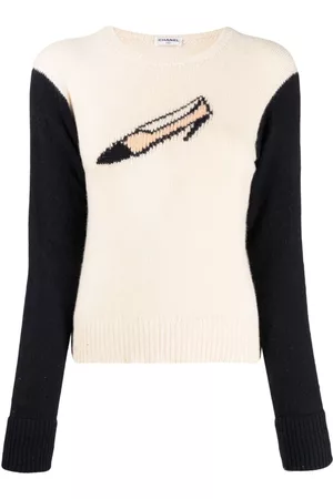 CHANEL Jersey con motivo de zapato 1990-2000