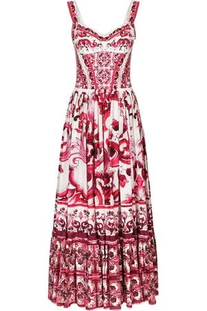 Dolce & Gabbana Vestido tipo bustier con estampado mayólica