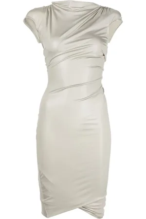 Rick Owens Vestido corto de manga corta con nudo