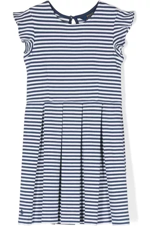 Ralph Lauren Vestido con pliegues y rayas horizontales