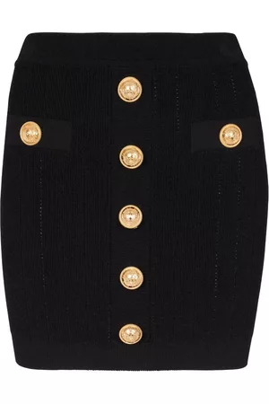 Balmain Minifalda de punto con detalle de botones