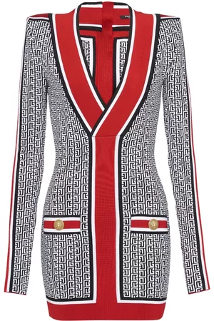 Balmain Vestido corto con cuello en V