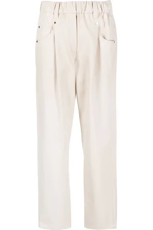 Brunello Cucinelli Pantalones rectos de talle medio
