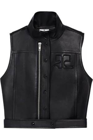 Courrèges Chaleco con logo en relieve y cremallera