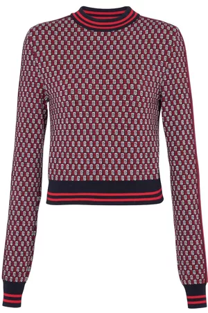Balmain Jersey con motivo a cuadros y monograma