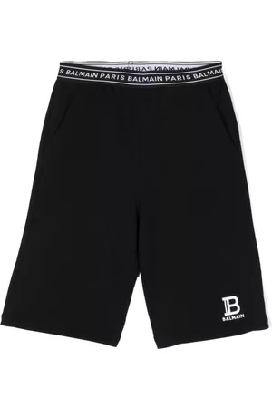 Balmain Pantalones cortos con logo en la cinturilla