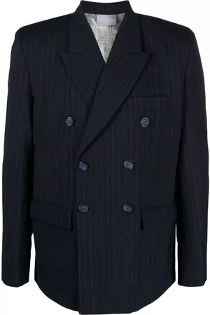 VTMNTS Blazer a rayas diplomáticas con doble botonadura