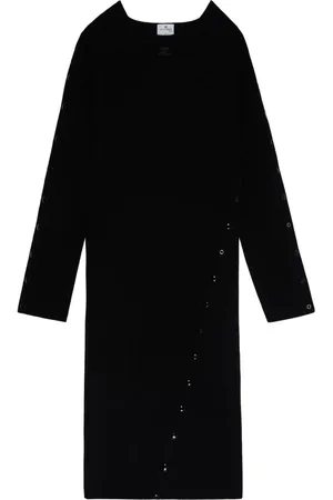 Courrèges Vestido midi de manga larga