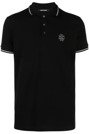 Roberto Cavalli Polo con bordado Mirror Snake